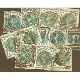 Great Britain GoldBag 1 KG (2LB-3oz). 1900 ½d Green jubilee. KILOWARE-kilowaar ca: 10.500 stamps  stamp mixture