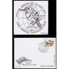 CUBA 2010 Year of the Bird circular date stamp Stamp Artist´s Work 129x129mm signatured
