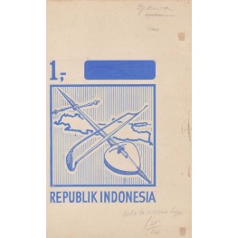 INDONESIA 1967 Local music 1.- Stamp Artist´s works signed issued 111/138mm
