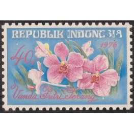 INDONESIA 1976 Flora Flowers Orchid 40.- Artist´s works signed issued 188/128mm
