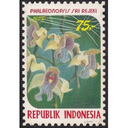 INDONESIA 1978 Larged-leaved vl.g.B Orchid 75.' Artist´s works signatured 128/188mm