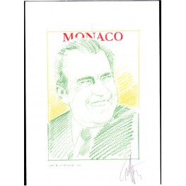 MONACO 2013 President Richard Milhous Nixon C Signatured Stamp Artist´s Original Motif tot:139/201 USA-related