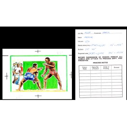 SENEGAL 1987 African style wrestling Artist´s Original issued 319/249mm