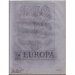 FRANCE 1982 EUROPA FDC Signed Stamp Artist´s Original 151/208mm