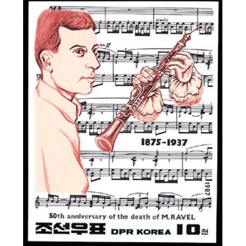 Korea DPR (North) 1987 Music Composer Joseph-Maurice Ravel France-related 10j Signed Artist Stamps Works Size:124/161mm KP Post Archive Mark