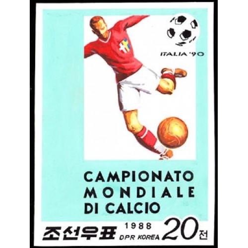 Korea DPR (North) 1988 World Cup ITALIA football 20j A Signed Artist Stamps Works Size:111/156mm KP Post Archive Mark